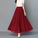 Saia Vermelha Chiffon Tamanho Grande - Cintura Alta Linha A Emagrecedora