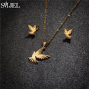 Conjunto Joias Aço Inoxidável - Colares Brincos Flores Bohemia para Homens e Mulheres