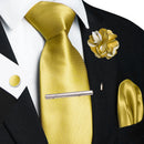 Conjunto Gravata Xadrez Castanho - Seda 8cm com Acessórios