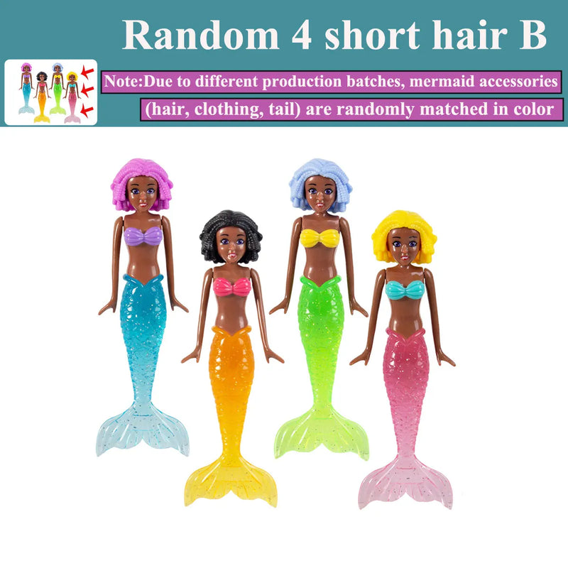 Brinquedos Sereia Mergulho 2/3/4 Peças - Coloridos À Prova de Água para Piscina Presente Crianças