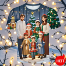 T-Shirt Natal Criança 2024 - Pai Natal 3D Impressão Street Hip Hop Manga Curta