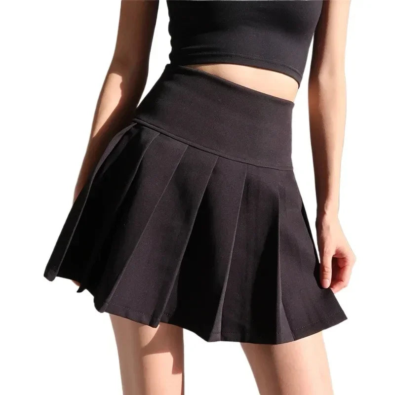 Saia Mini Plissada Estilo Japonês - Cintura Alta Kawaii Uniforme Harajuku