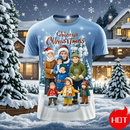 T-Shirt Natal Criança 2024 - Pai Natal 3D Impressão Street Hip Hop Manga Curta