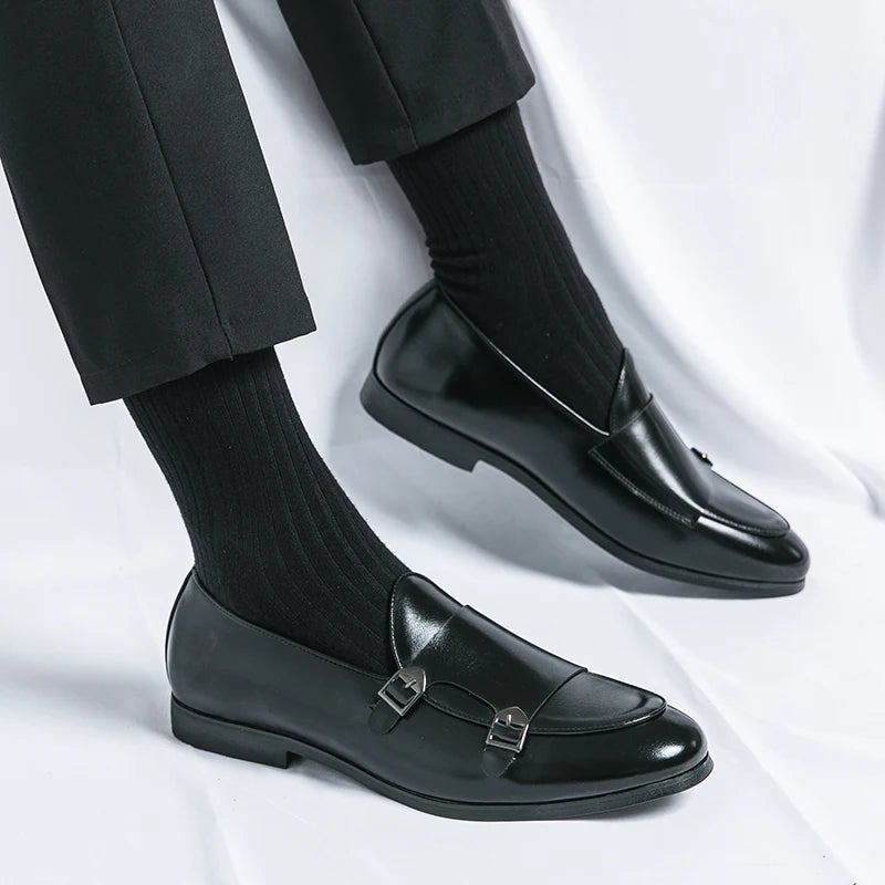 Sapatos Formais Masculinos Couro Premium - Mocassins Elegantes Casamento