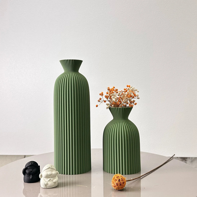 Conjunto 2 Vasos Decorativos Padrão Ondulado - Arte Moderna para Casa