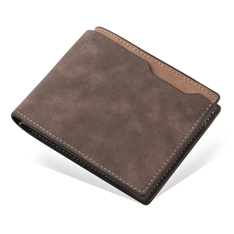Carteira Masculina Couro Hipster - Compartimento Moedas Dobrável Luxo