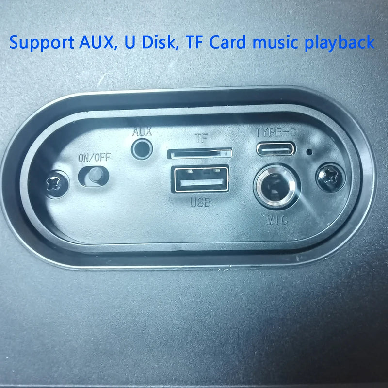 Coluna Karaoke Bluetooth com Microfone e LED - Rádio FM TWS Portátil