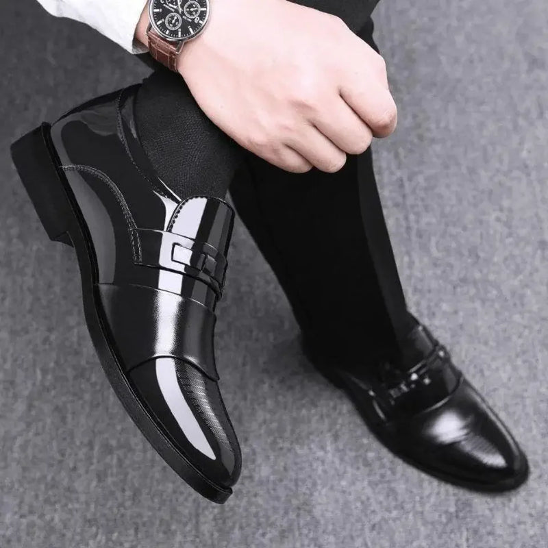 Sapatos Formais Masculinos Couro Minimalistas - Antiderrapantes Trabalho