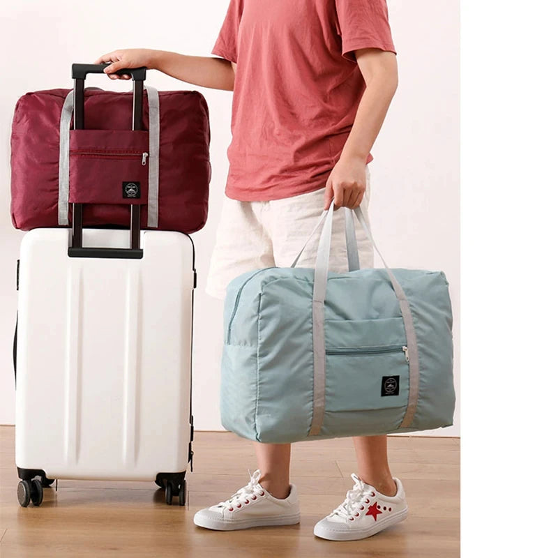 Saco de Viagem Dobrável para Avião - Bolsa Carry-On Leve Grande Capacidade Fim de Semana