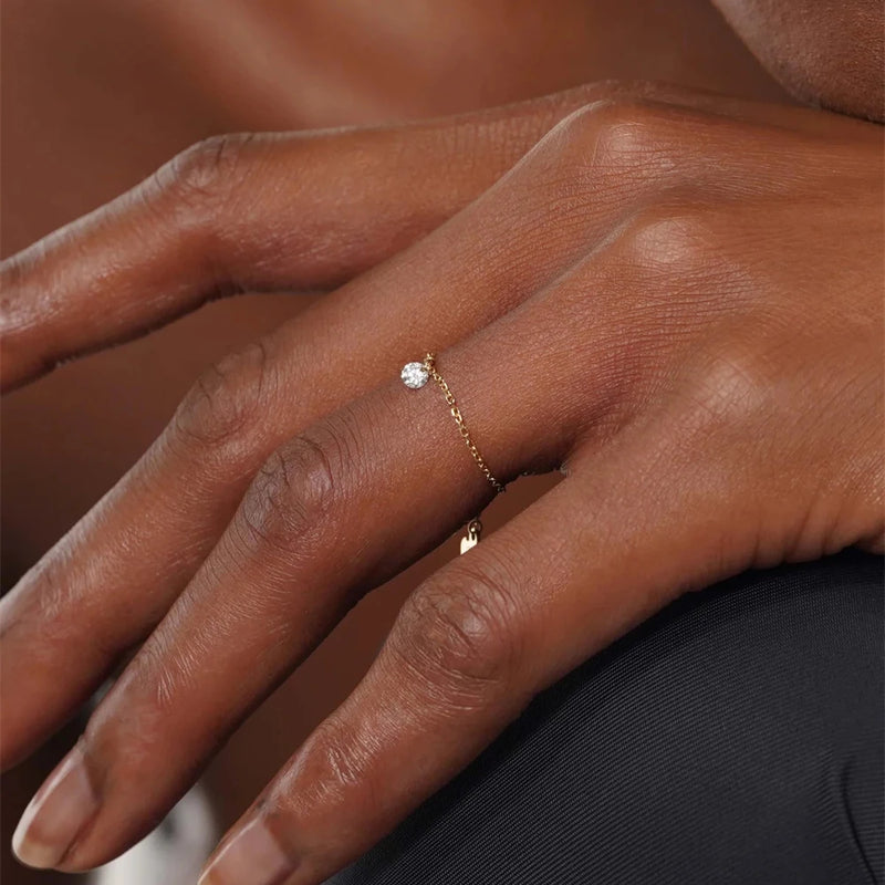 Anéis ROXI Prata 925 Sterling - Zircão Estrela Octogonal Ajustável para Mulheres