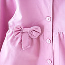 Casaco Menina Primavera Outono - Capuz Manga Comprida Flores Laço