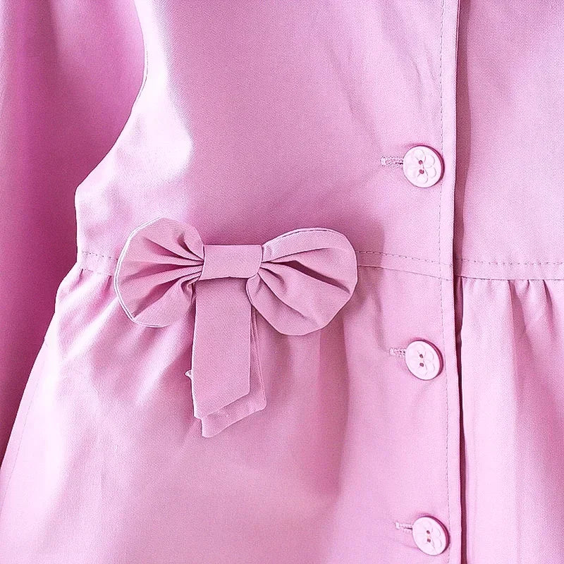 Casaco Menina Primavera Outono - Capuz Manga Comprida Flores Laço