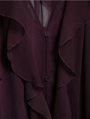 Blusa Feminina Translúcida Folhos Decote V - Elegante Casual Praia 2025