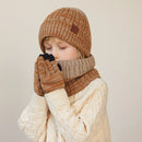 2/3Pcs Kids Knitted Hat Set Plush Lining Winter Children Beanie Hat Scarf Gloves Suit Child Hat Kids Cap for Boys Gift 4-10Y