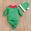 Fato Elfo Natal Bebé - Roupa Confortável Macia 0-18M Manga Comprida Jumpsuit