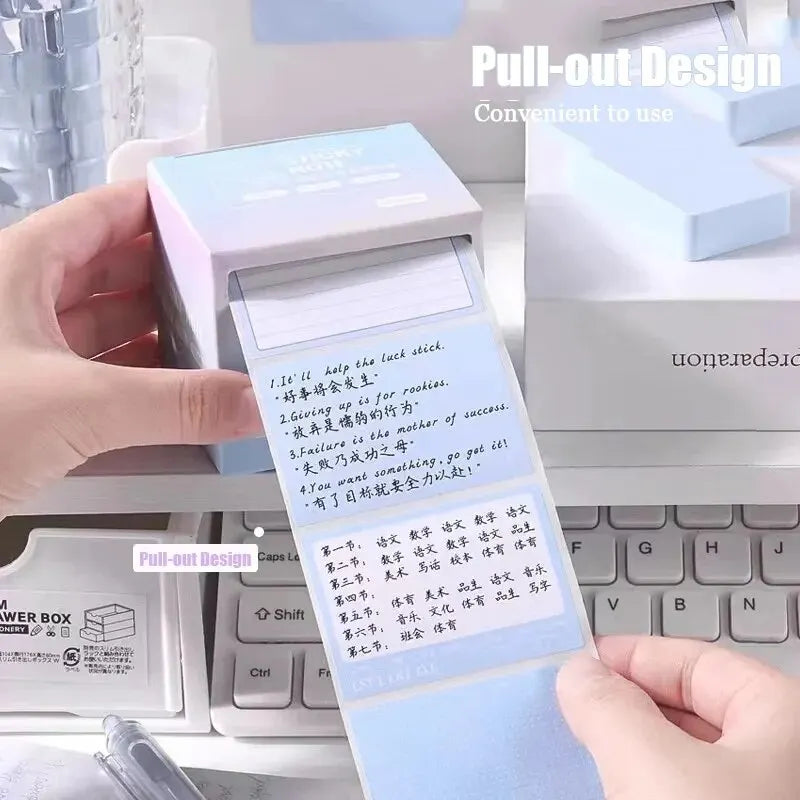 Bloco 256 Notas Adesivas Destacáveis - Post-it Totalmente Adesivo 8 Formatos para Escritório Estudante Casa