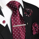 Conjunto Gravata Xadrez Castanho - Seda 8cm com Acessórios