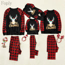Cotton Pajamas Set Xmas Family Matching Christmas Printed Mother Father Kids Christmas Clothing Set Long-sleeved HomeWear Pyjama