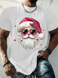 T-Shirt Natal Homem 3D Kawaii - Pai Natal DJ Colorida Harajuku Casual