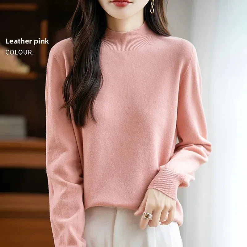 Camisola Malha Feminina Outono Inverno - Gola Redonda Casual Fashion