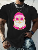 T-Shirt Natal Homem 3D Kawaii - Pai Natal DJ Colorida Harajuku Casual