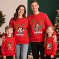 Pijamas Disney Mickey Minnie Natal - Conjunto Família Algodão Sweatshirt Casual
