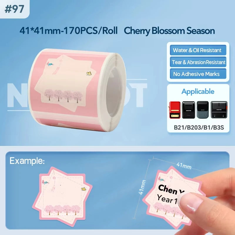 Rolo de Etiquetas Térmicas Adesivas Niimbot 2 Polegadas - Papel Colorido Impermeável para Impressora B1 B21