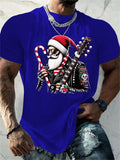 T-Shirt Natal Homem 3D Kawaii - Pai Natal DJ Colorida Harajuku Casual