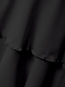 Saia Cor Sólida Verão 2025 - Cintura Alta Elástica Ajustada Moda