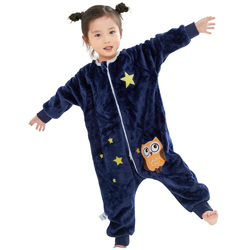 Pijama Natal Flanela Criança - Roupa Dormir Quente Inverno Menino Menina 1-6T