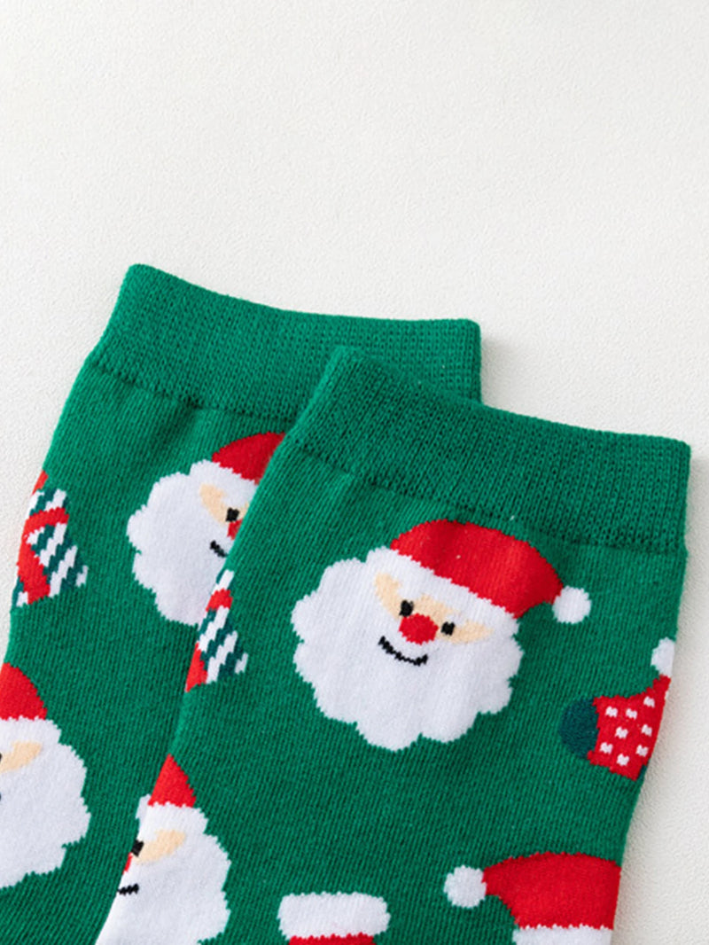 Meias Natal Mulher 4 Pares - Pai Natal Boneco Neve Kawaii Cartoon Presente