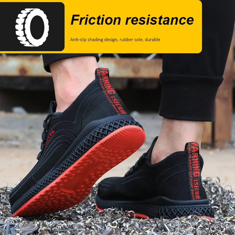 Botas Segurança Manlegu Biqueira Aço - Respiráveis Mesh Anti-Perfuração