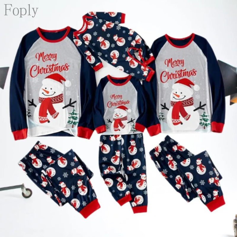 Pijama Algodão Natal Família - Conjunto Manga Comprida Mãe Pai Criança Xmas