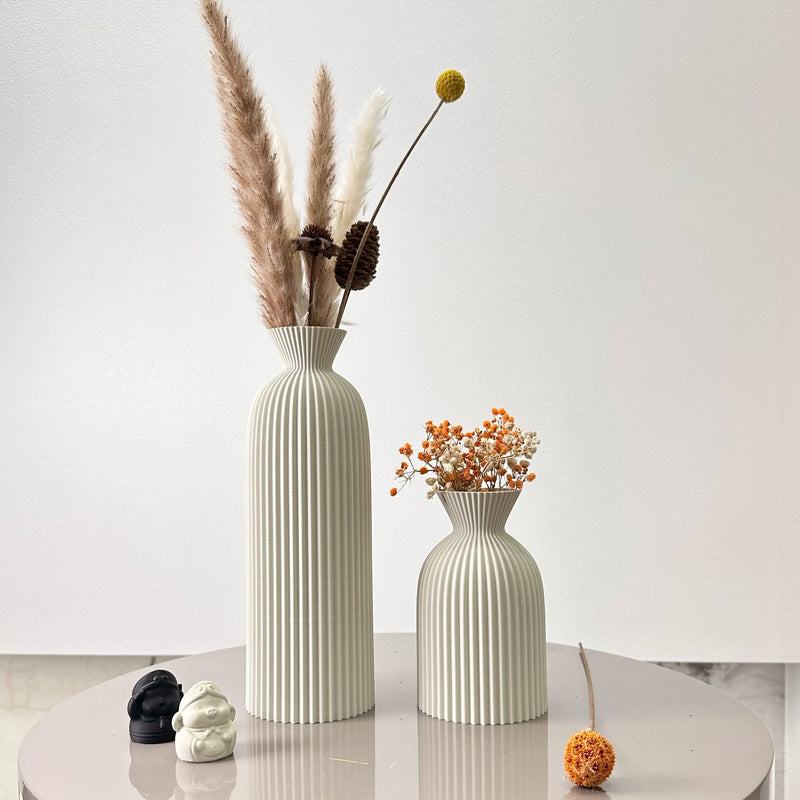 Conjunto 2 Vasos Decorativos Padrão Ondulado - Arte Moderna para Casa