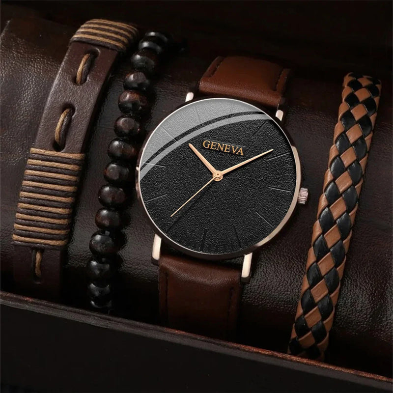 Relógio Masculino Executivo com Pulseira - Conjunto Presente Elegante