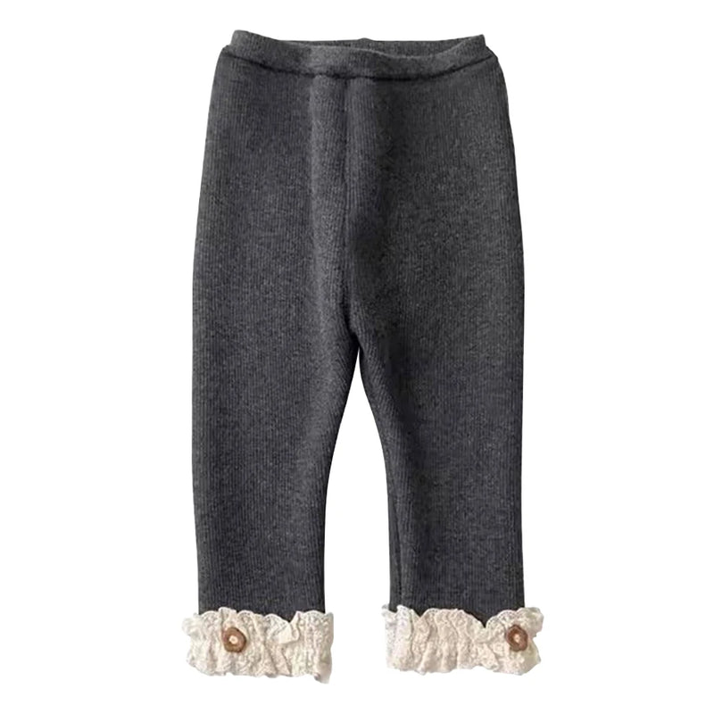 Leggings Criança Inverno Veludo - Renda Quentes Menina Natal Halloween
