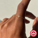 Anéis ROXI Prata 925 Sterling - Zircão Estrela Octogonal Ajustável para Mulheres