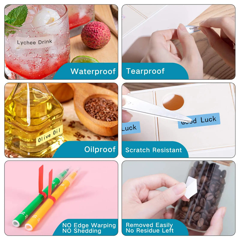 Etiquetas Térmicas D30 Multi-Tamanhos Impermeáveis - Adesivos para Organização Cozinha Escritório Cabos D30 Q30