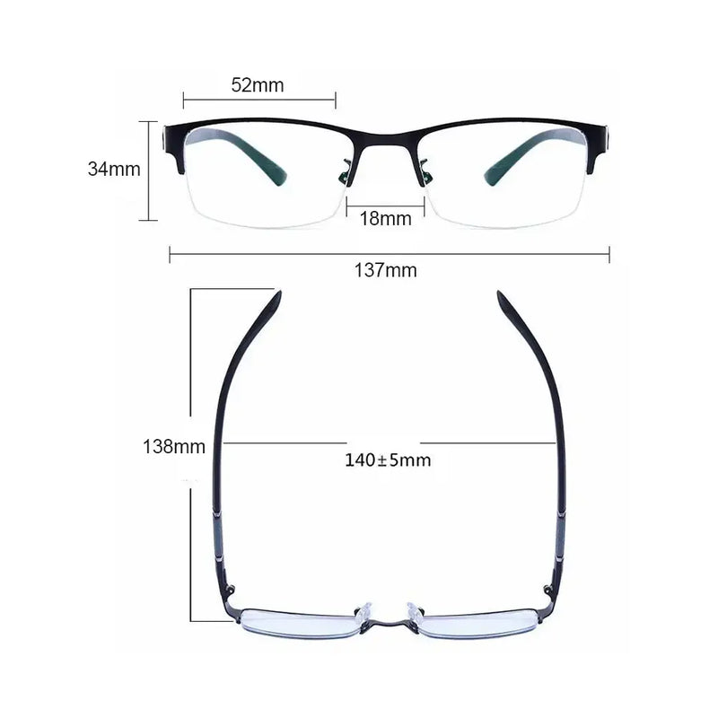 Óculos Meia Armação Anti-Luz Azul - Fashion Transparentes Confortáveis Anti-Radiação