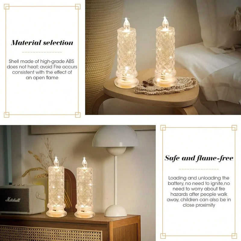 Vela LED Rosa Romântica Sem Chama - Decoração Dia Namorados e Casamentos