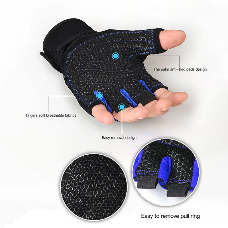 Luvas Ginásio Fitness - Musculação com Suporte Pulso