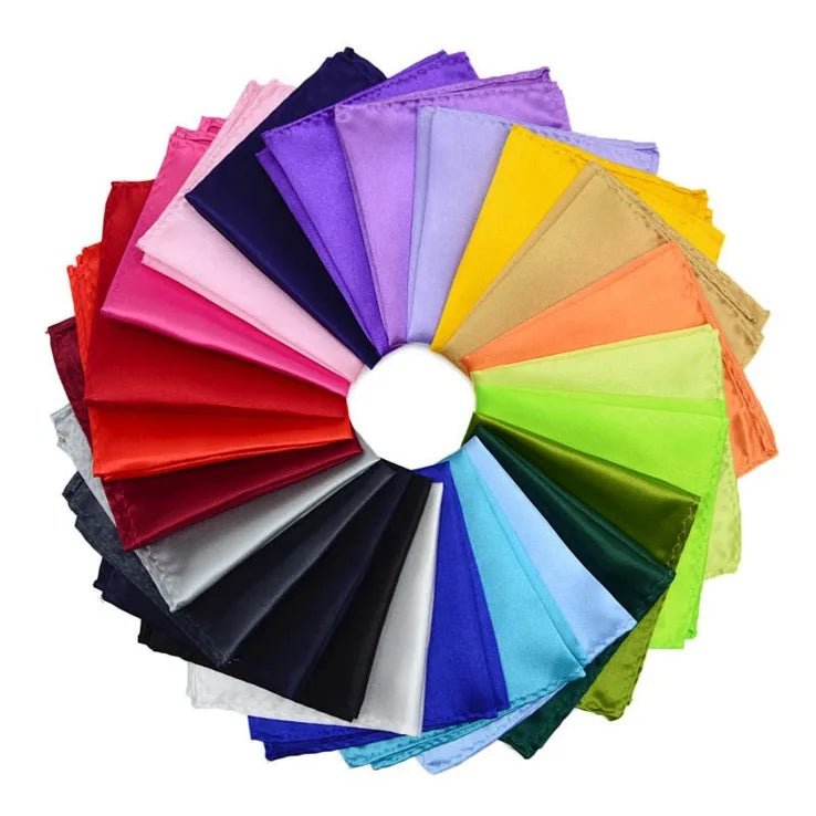 Lenços de Bolso Masculinos Luxo - Cores Sólidas Branco Preto Vermelho Poliéster 22x22cm
