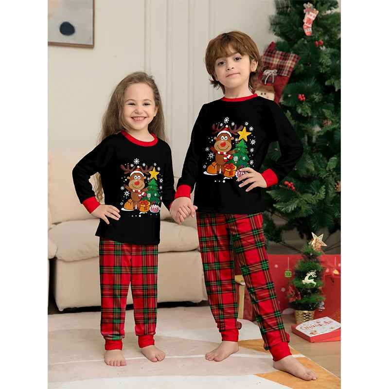 Pijama Natal 2025 Família - Novidades Adulto Criança Body Bebé Casual Xmas