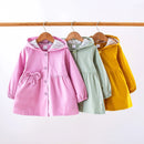 Casaco Menina Primavera Outono - Capuz Manga Comprida Flores Laço