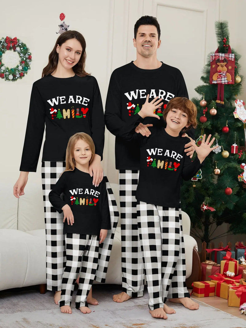 Pijamas Natal 2025 Cartoon - Conjunto 2 Peças Família Xmas Macio Fofo