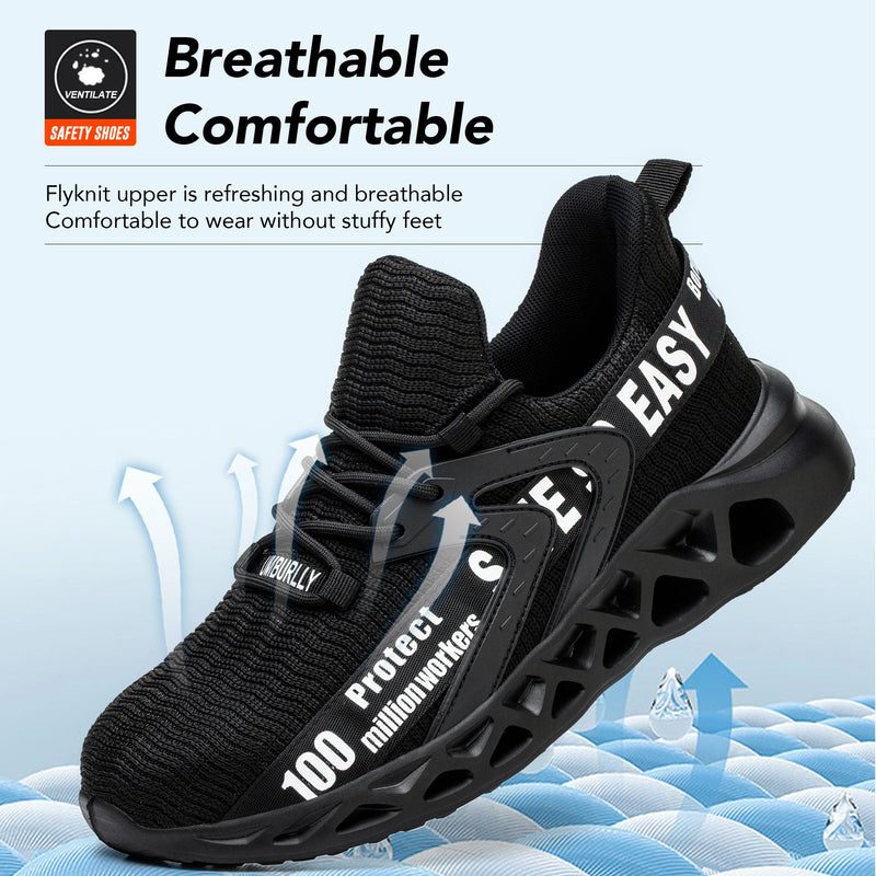 Ténis de Segurança Biqueira Aço - Leves Antiperfuração Proteção Construção Unissexo