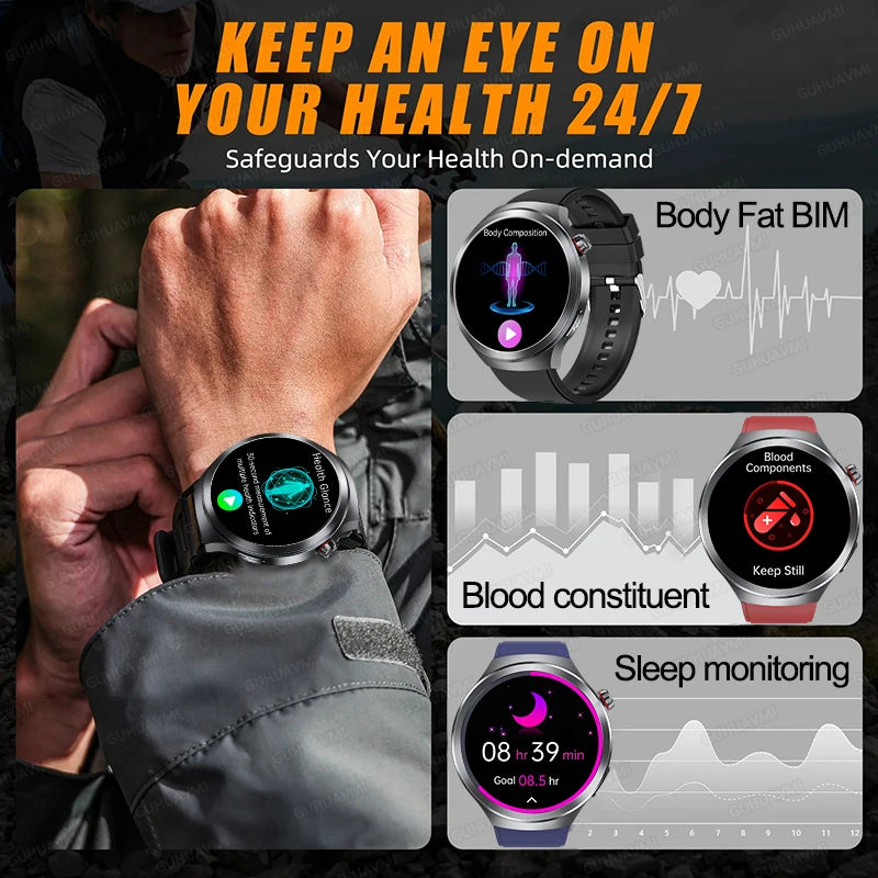 Smartwatch XIAOMI 2025 Monitor Saúde - Ácido Úrico Pressão Arterial ECG+PPG Análise Corporal