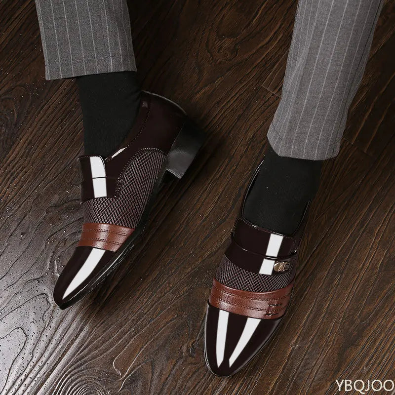 Sapatos Formais Masculinos Tamanho Grande - Elegantes Bico Pontiagudo Escritório