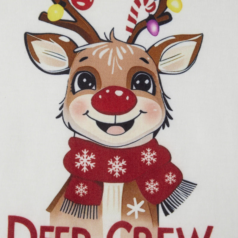 Pijamas Natal Família Rena - Mãe Pai Filho Top Manga Comprida + Calças Xadrez