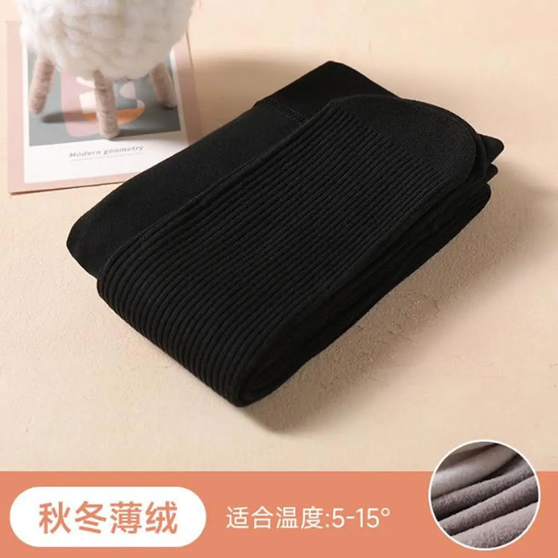 Girls' leggings in autumn and winter plus thin velvet vertical stripes wear children's pantyhose gray dance socks tide.